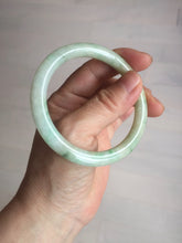 Load image into Gallery viewer, 54mm Certified Type A 100% Natural fresh light green yellow with sunny green flying flowers round cut Jadeite Jade bangle C91-2827