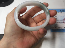 Load image into Gallery viewer, 52mm certified type A 100% Natural green/white oval jadeite jade bangle BK125-0256
