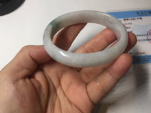 Load image into Gallery viewer, 52mm certified type A 100% Natural green/white oval jadeite jade bangle BK125-0256