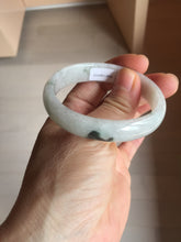 Load image into Gallery viewer, 49mm certified 100% natural Type A icy watery light green/white/purple oval jadeite jade bangle BN40-2854