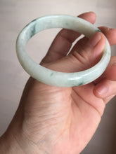 Load image into Gallery viewer, 55.5mm Certified type A 100% Natural light green with green flying flowers Jadeite bangle D131-4024
