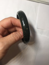 Load image into Gallery viewer, 64.6mm certified 100% Natural dark green/black meteorite Stellar Night sky nephrite bangle HN165-5034