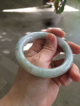 Load image into Gallery viewer, 54.7mm certified 100% natural type A light green/purple/yellow (FU LU SHOU) chubby round cut jadeite jade bangle BG70-2939