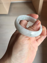 Load image into Gallery viewer, 49mm certified 100% natural Type A icy watery light green/white/purple oval jadeite jade bangle BN40-2854