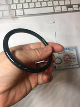 Load image into Gallery viewer, 58.8mm Type A 100% Natural icy black(冰乌鸡) blue gray Guatemala Slim Round Cut Jadeite Bangle PJ153-1373