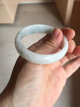 Load image into Gallery viewer, 49mm certified 100% natural Type A icy watery light green/white/purple oval jadeite jade bangle BN40-2854