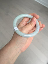 Load image into Gallery viewer, 55.5mm certified Type A 100% Natural light green/purple round cut Jadeite Jade bangle BK77-3787
