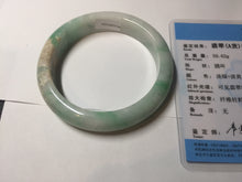 Load image into Gallery viewer, 57mm certified 100% natural type A sunny green/white jadeite jade bangle BN100-7706