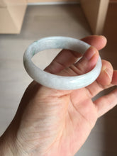 Load image into Gallery viewer, 49mm certified 100% natural Type A icy watery light green/white/purple oval jadeite jade bangle BN40-2854