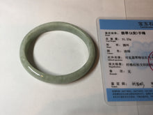 Load image into Gallery viewer, 52mm certified Type A 100% Natural light green oval Jadeite Jade bangle BM94-4461