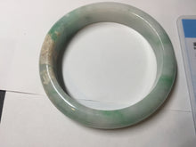 Load image into Gallery viewer, 57mm certified 100% natural type A sunny green/white jadeite jade bangle BN100-7706