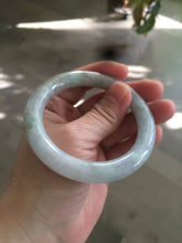 Load image into Gallery viewer, 54.7mm certified 100% natural type A light green/purple/yellow (FU LU SHOU) chubby round cut jadeite jade bangle BG70-2939