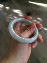 Load image into Gallery viewer, 54.7mm certified 100% natural type A light green/purple/yellow (FU LU SHOU) chubby round cut jadeite jade bangle BG70-2939