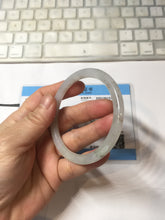 Load image into Gallery viewer, 卖了 56.2mm certified Type A 100% Natural white yellow green gray light purple with brown flying dandelions slim round cut Jadeite Jade bangle PE117-3722