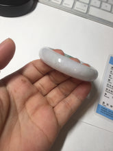 Load image into Gallery viewer, 52mm certified type A 100% Natural green/white oval jadeite jade bangle BK125-0256