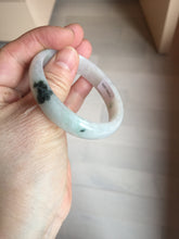 Load image into Gallery viewer, 49mm certified 100% natural Type A icy watery light green/white/purple oval jadeite jade bangle BN40-2854