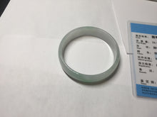 Load image into Gallery viewer, 51.6mm Certified Type A 100% Natural sunny green light green white thin Jadeite Jade bangle BS120-1581