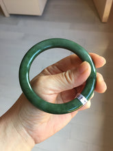 Load image into Gallery viewer, 57.5m certified 100% Natural dark green/black nephrite (碧玉) bangle HT168-6-3916