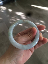 Load image into Gallery viewer, 54.7mm certified 100% natural type A light green/purple/yellow (FU LU SHOU) chubby round cut jadeite jade bangle BG70-2939