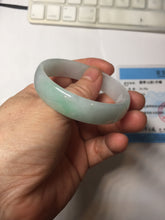 Load image into Gallery viewer, 51.6mm Certified Type A 100% Natural sunny green light green white thin Jadeite Jade bangle BS120-1581