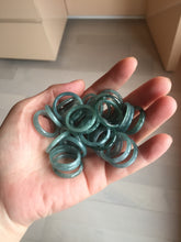 Load image into Gallery viewer, 16.9mm Size 6 1/2 100% natural type A dark green blue black gray Guatemala jadeite band ring group PE12