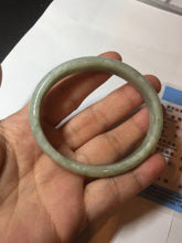 Load image into Gallery viewer, 52mm certified Type A 100% Natural light green oval Jadeite Jade bangle BM94-4461