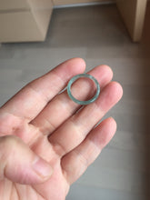 Load image into Gallery viewer, 16.9mm Size 6 1/2 100% natural type A dark green blue black gray Guatemala jadeite band ring group PE12