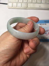 Load image into Gallery viewer, 51.6mm Certified Type A 100% Natural sunny green light green white thin Jadeite Jade bangle BS120-1581