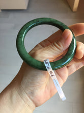Load image into Gallery viewer, 56.6mm certified 100% Natural dark green/black nephrite (碧玉) bangle HT168-5-3870
