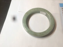 Load image into Gallery viewer, 55.7mm certified type A 100% Natural light green/gray square style Jadeite Jade bangle AX100-1500