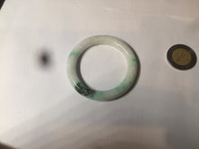 Load image into Gallery viewer, 35-38mm Type A 100% Natural sunny green/white Jadeite Jade kids bangle /scarf button group BF100