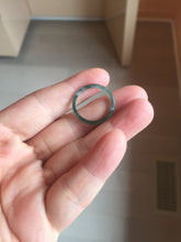 Load image into Gallery viewer, 16.9mm Size 6 1/2 100% natural type A dark green blue black gray Guatemala jadeite band ring group PE12