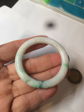 Load image into Gallery viewer, 35-38mm Type A 100% Natural sunny green/white Jadeite Jade kids bangle /scarf button group BF100