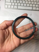 Load image into Gallery viewer, 60.3mm Type A 100% Natural icy black(冰乌鸡) blue gray Guatemala Slim Round Cut Jadeite Bangle PJ154-1358