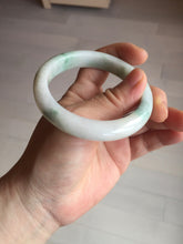 Load image into Gallery viewer, 54.5mm Certified 100% natural Type A sunny green/white jadeite jade bangle BM31-0361