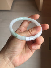 Load image into Gallery viewer, 60.4mm Certified Type A 100% Natural light green white purple round cut jadeite Jade bangle B259-3206