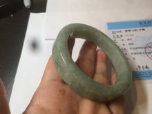 Load image into Gallery viewer, 55.7mm certified type A 100% Natural light green/gray square style Jadeite Jade bangle AX100-1500