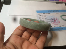 Load image into Gallery viewer, 55.7mm certified type A 100% Natural light green/gray square style Jadeite Jade bangle AX100-1500
