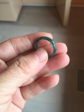 Load image into Gallery viewer, 16.9mm Size 6 1/2 100% natural type A dark green blue black gray Guatemala jadeite band ring group PE12