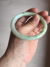 Load image into Gallery viewer, 54mm Certified Type A 100% Natural fresh light green yellow with sunny green flying flowers round cut Jadeite Jade bangle C91-2827