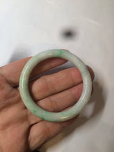Load image into Gallery viewer, 35-38mm Type A 100% Natural sunny green/white Jadeite Jade kids bangle /scarf button group BF100