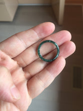 Load image into Gallery viewer, 16.9mm Size 6 1/2 100% natural type A dark green blue black gray Guatemala jadeite band ring group PE12