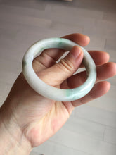 Load image into Gallery viewer, 54.5mm Certified 100% natural Type A sunny green/white jadeite jade bangle BM31-0361