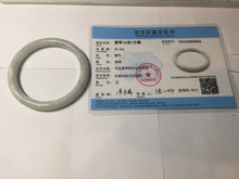 Load image into Gallery viewer, 55.5mm certified 100% natural Type A light green white round cut jadeite jade bangle BS2-9564