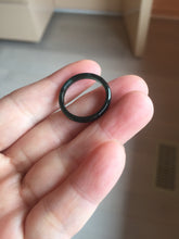 Load image into Gallery viewer, 16.9mm Size 6 1/2 100% natural type A dark green blue black gray Guatemala jadeite band ring group PE12