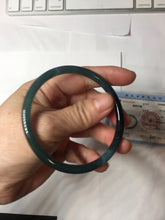 Load image into Gallery viewer, 60.3mm Type A 100% Natural icy black(冰乌鸡) blue gray Guatemala Slim Round Cut Jadeite Bangle PJ154-1358