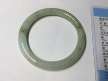 Load image into Gallery viewer, 54mm Certified Type A 100% Natural fresh light green yellow with sunny green flying flowers round cut Jadeite Jade bangle C91-2827
