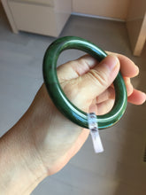 Load image into Gallery viewer, 54.9mm certified 100% Natural dark green/black nephrite (碧玉) bangle HT168-1-3845