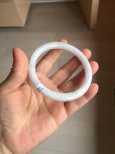 Load image into Gallery viewer, 59.2mm Certified Type A 100% Natural light green white purple round cut jadeite Jade bangle PB258-3208