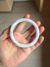 Load image into Gallery viewer, 59.2mm Certified Type A 100% Natural light green white purple round cut jadeite Jade bangle PB258-3208